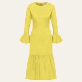 EHE Apparel Audrey ruffled Dress - Yellow