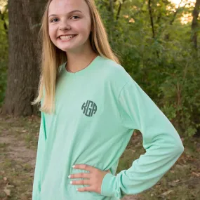Embroidered Monogram Adult Long Sleeve Tee