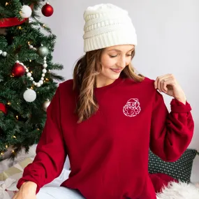 Embroidered Santa Gemma Crewneck Sweatshirt