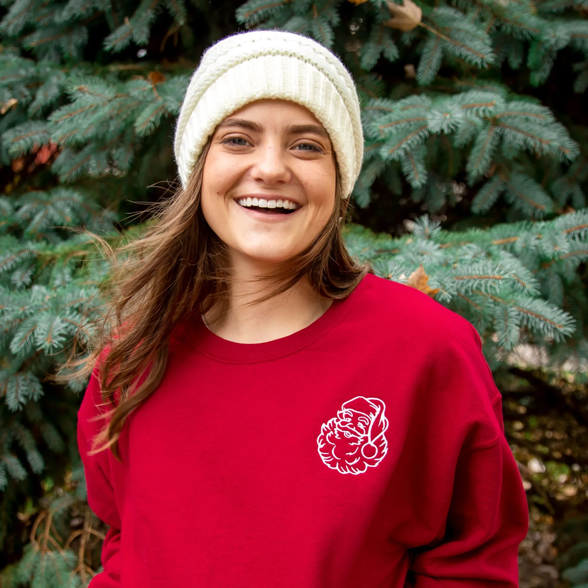 Embroidered Santa Gemma Crewneck Sweatshirt