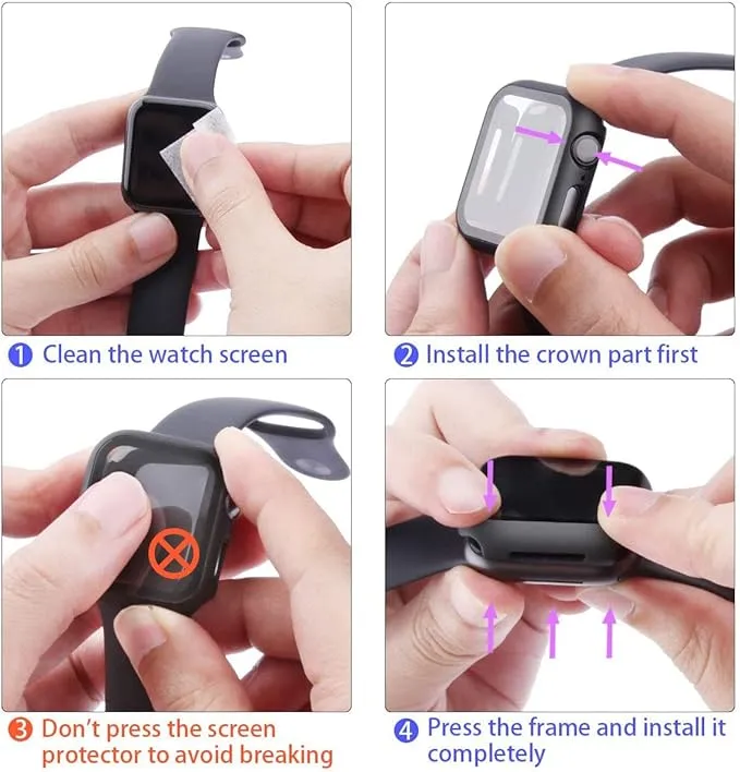 Entronix Apple Watch Series 10, 46mm Case - Built-In Screen Protector,