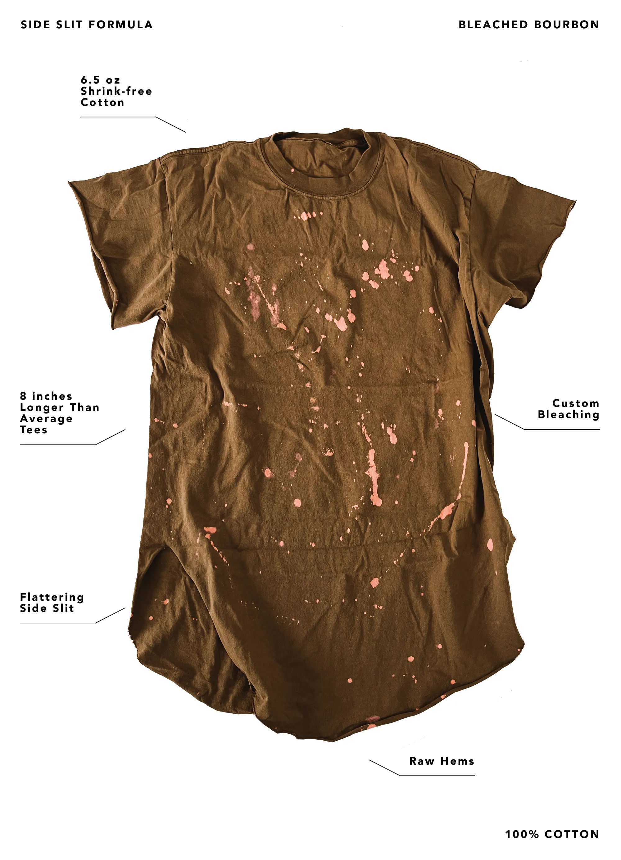 FINAL SALE: A WOMAN'S PLACE IS ON TOP BLEACHED OUT SIDE SLIT TEE