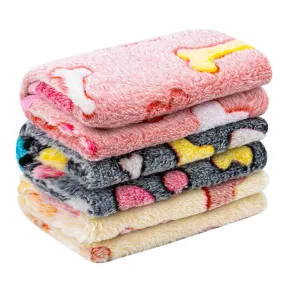 Fluffy Cats Dogs Blankets, 3 Pack (Bone)