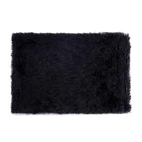 Fluffy Pet Blankets-Soft Faux Fur, Anti-Anxiety Cozy Throws for Cats and Dogs, M 80*55cm Black