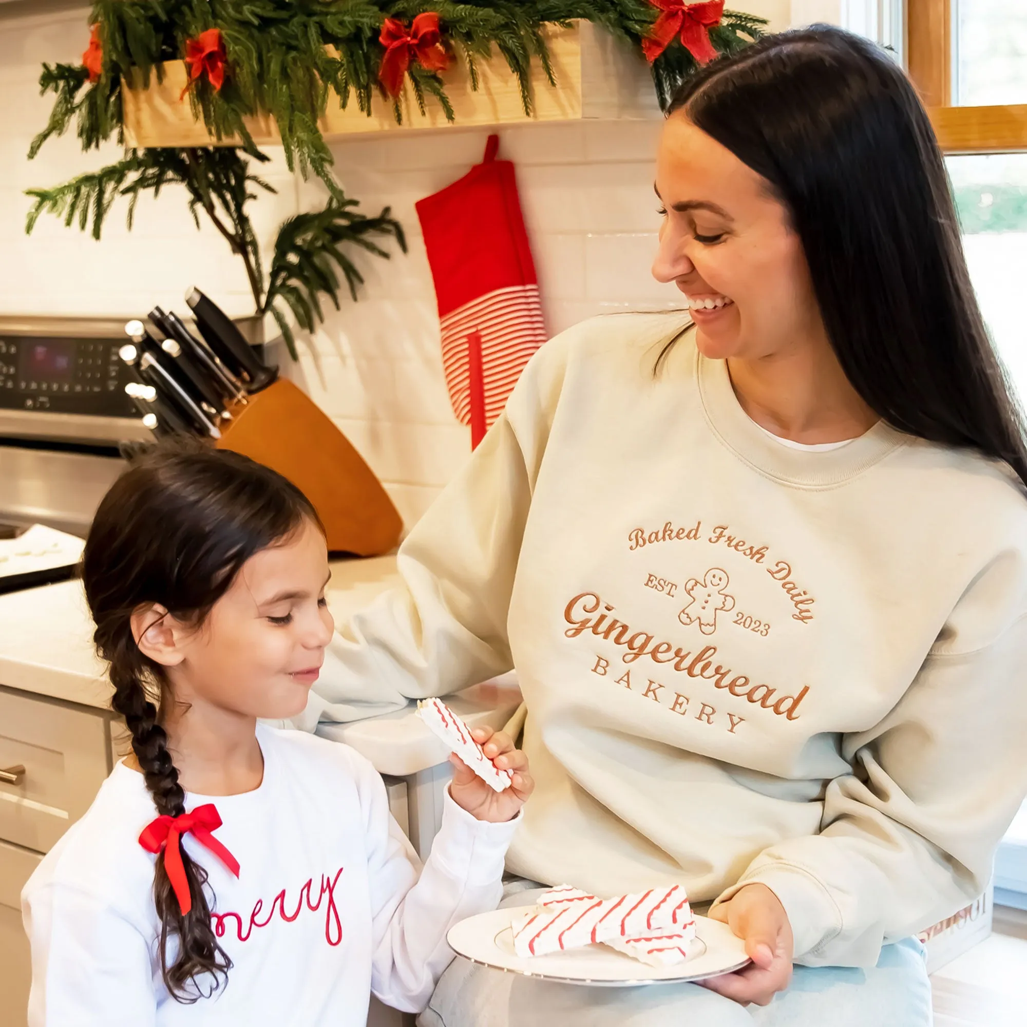 Gingerbread Bakery Embroidered Gemma Sweatshirt