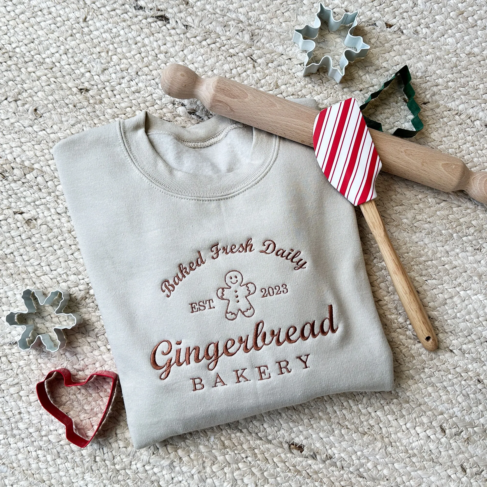 Gingerbread Bakery Embroidered Gemma Sweatshirt