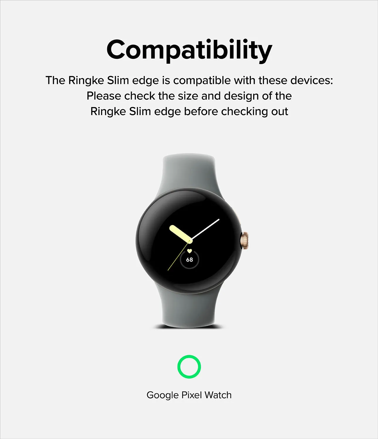 Google Pixel Watch Screen Protectors |  Slim Edge Series | Clear/Dark Chrome