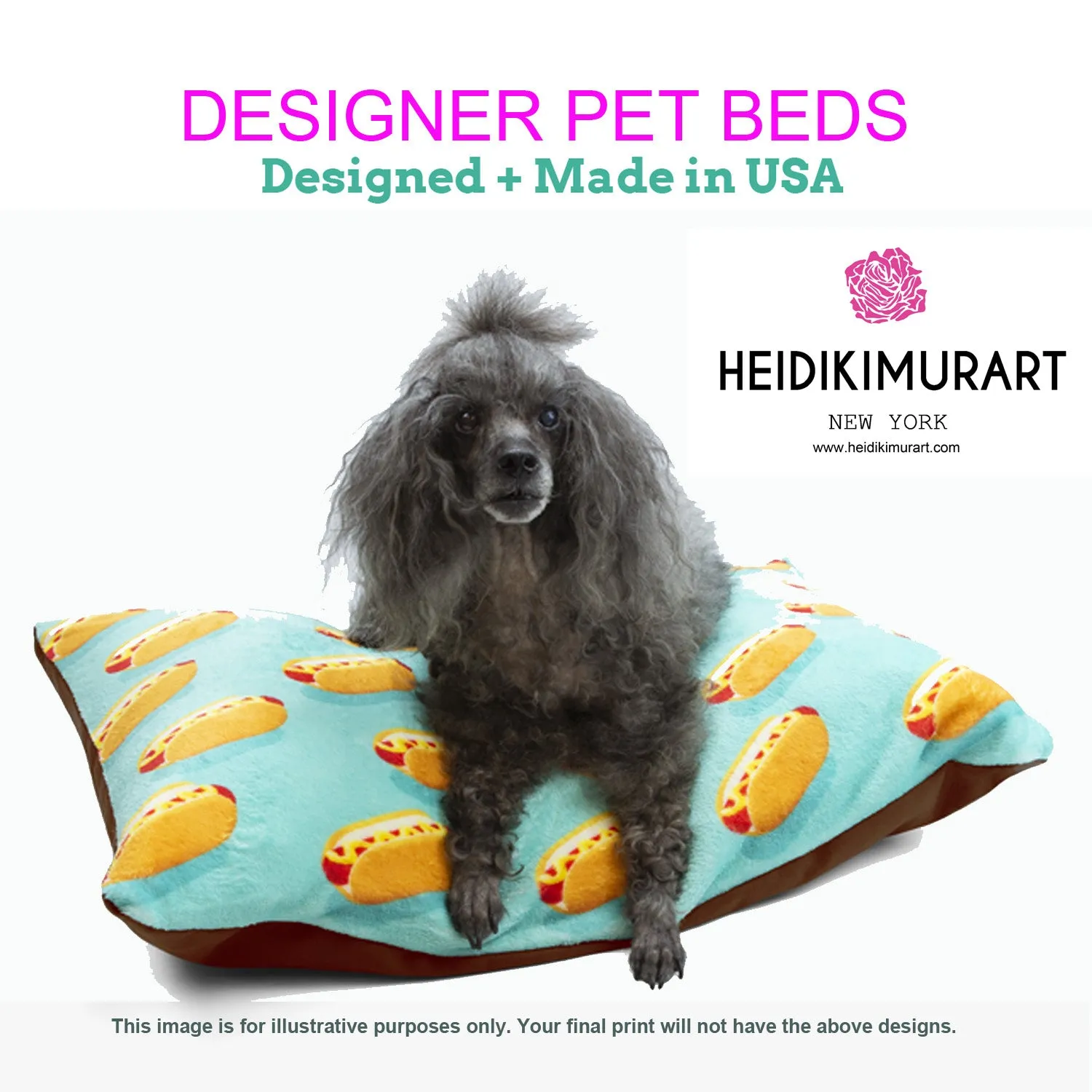Green Pet Sofa Bed, Solid Color Machine-Washable Pet Pillow With Zippers-Printed in USA