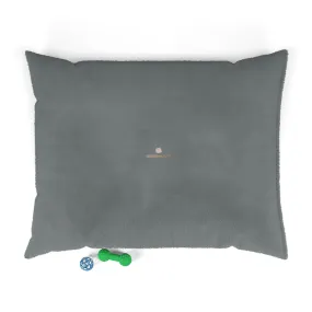 Grey Luxury Pet Bed, Solid Color Machine-Washable Pet Pillow With Zippers-Printed in USA