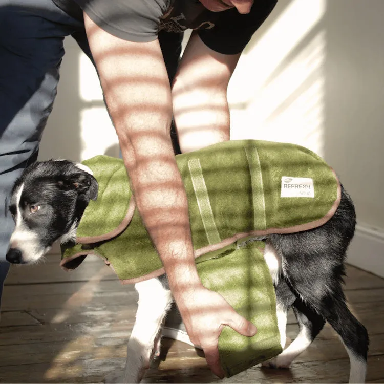 Henry Wag Refresh Drying Dog Coat - Olive