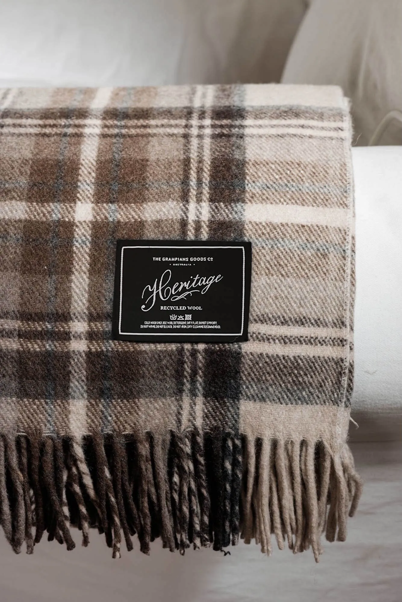 Heritage Collection | Recycled Wool Tartan Blankets | Malt