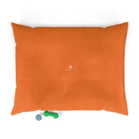 Hot Orange Pet Bed, Solid Color Machine-Washable Pet Pillow With Zippers-Printed in USA