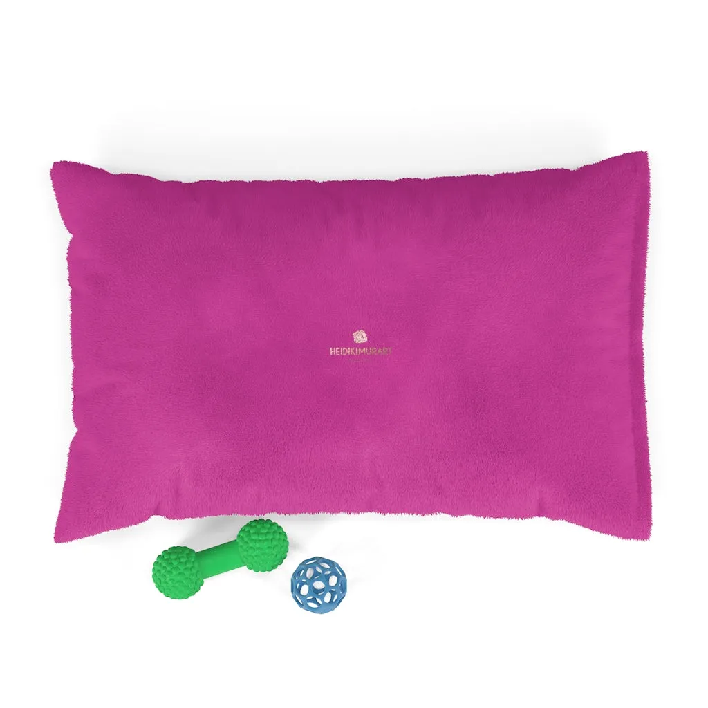 Hot Pink Pet Bed, Solid Color Machine-Washable Pet Pillow With Zippers-Printed in USA