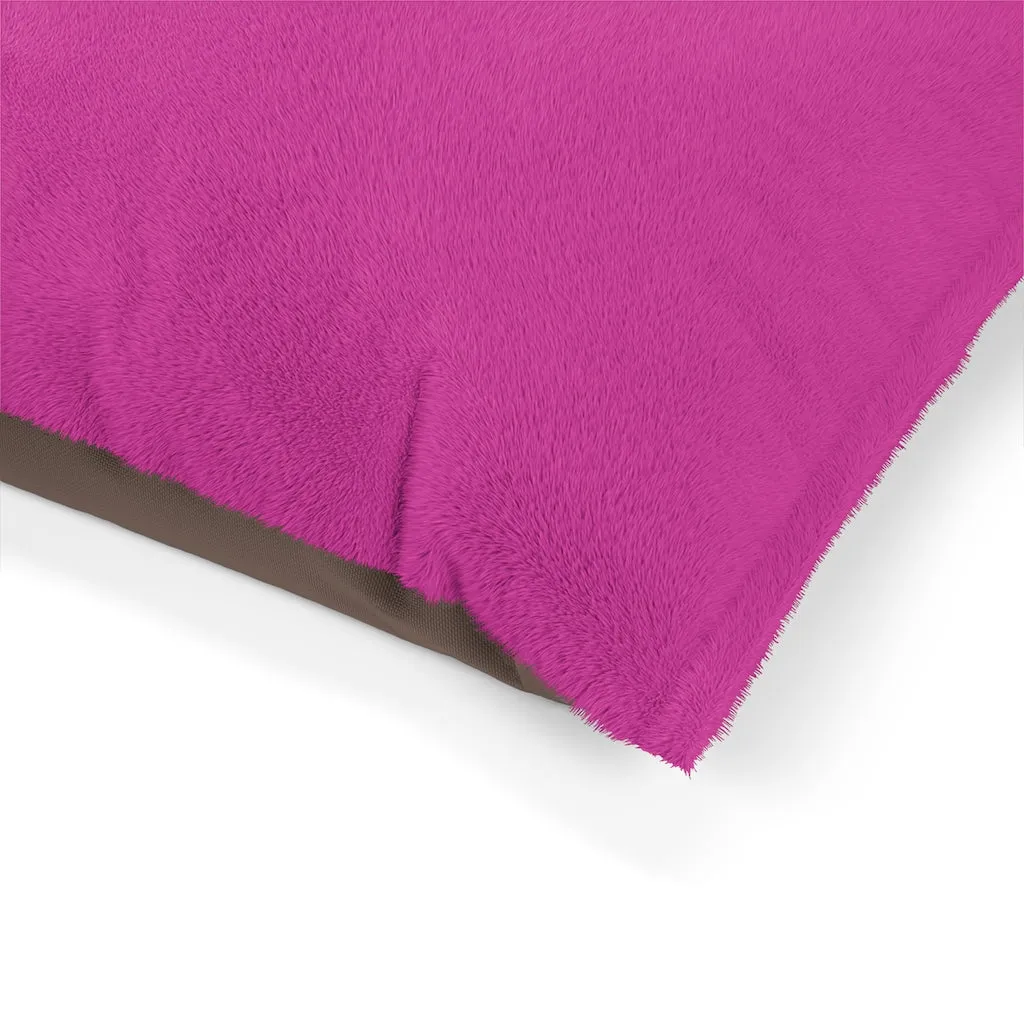 Hot Pink Pet Bed, Solid Color Machine-Washable Pet Pillow With Zippers-Printed in USA
