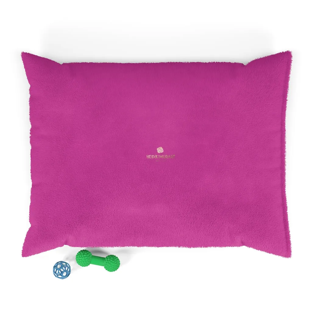 Hot Pink Pet Bed, Solid Color Machine-Washable Pet Pillow With Zippers-Printed in USA