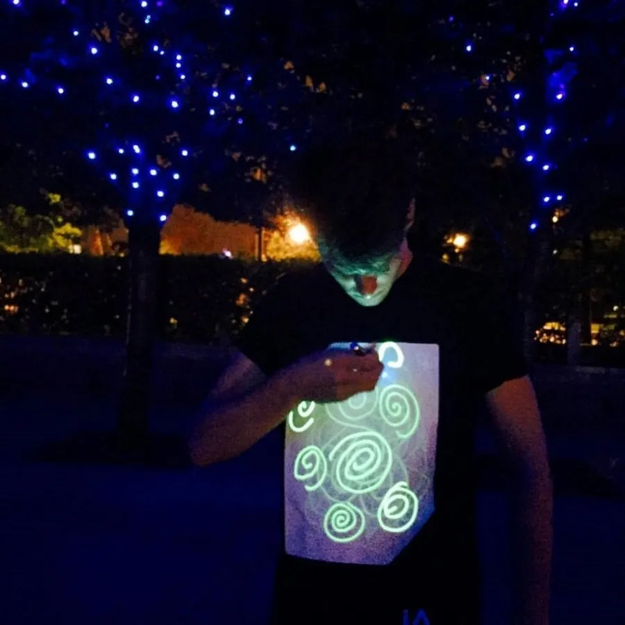 Illuminated Apparel T-Shirt - Black - Super Green Glow