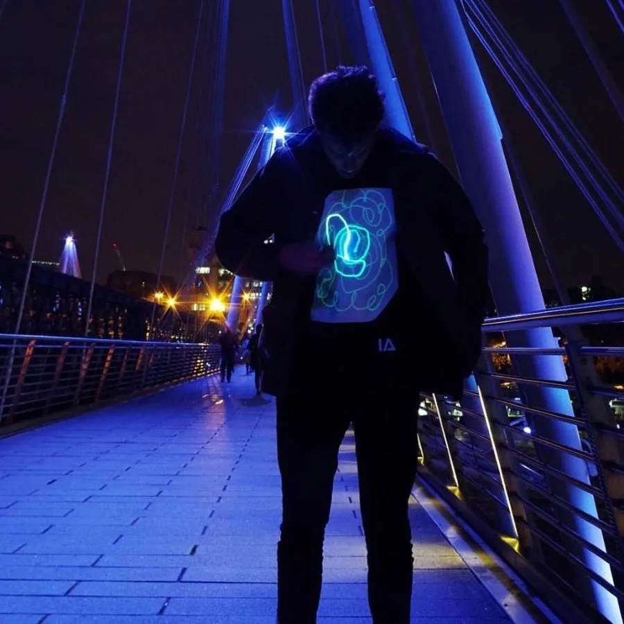 Illuminated Apparel T-Shirt - Black - Super Green Glow