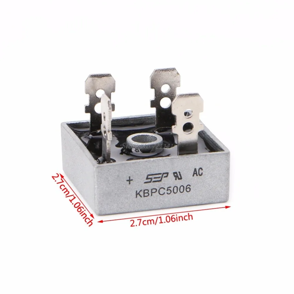 KBPC5006 Power Bridge Rectifier 50A 600V Metal Case Diode Bridge Control Single-phase Rectifiers
