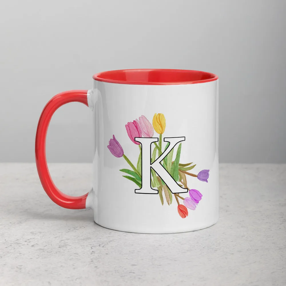 Letter K Floral Mug