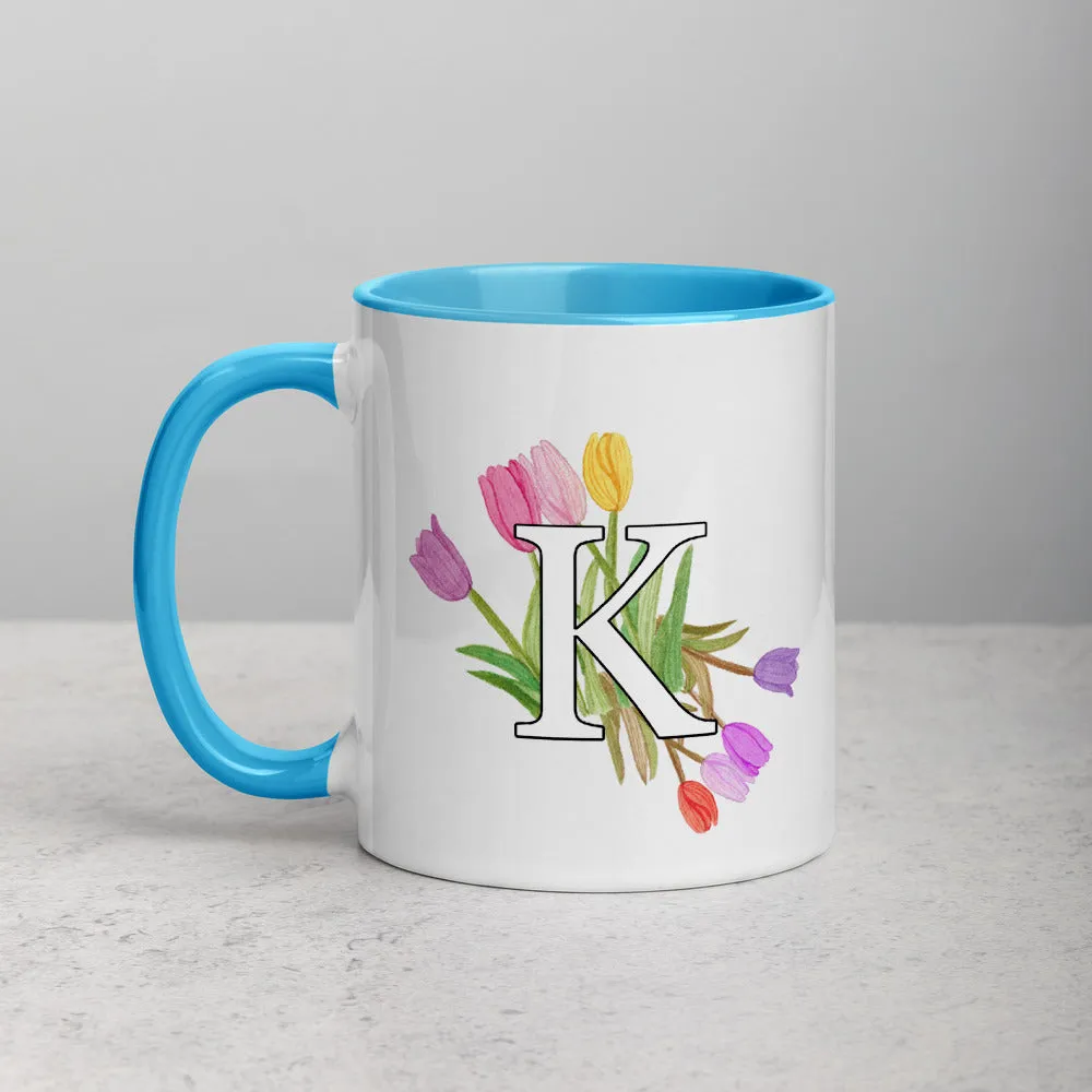 Letter K Floral Mug