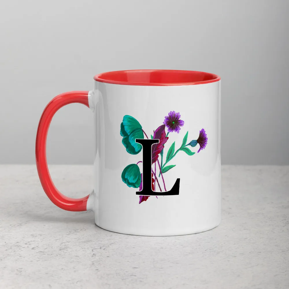 Letter L Floral Mug