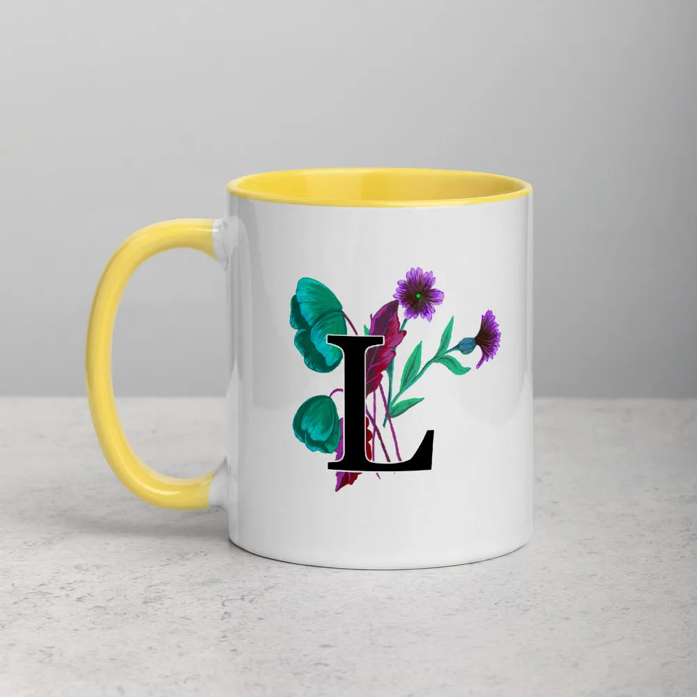 Letter L Floral Mug