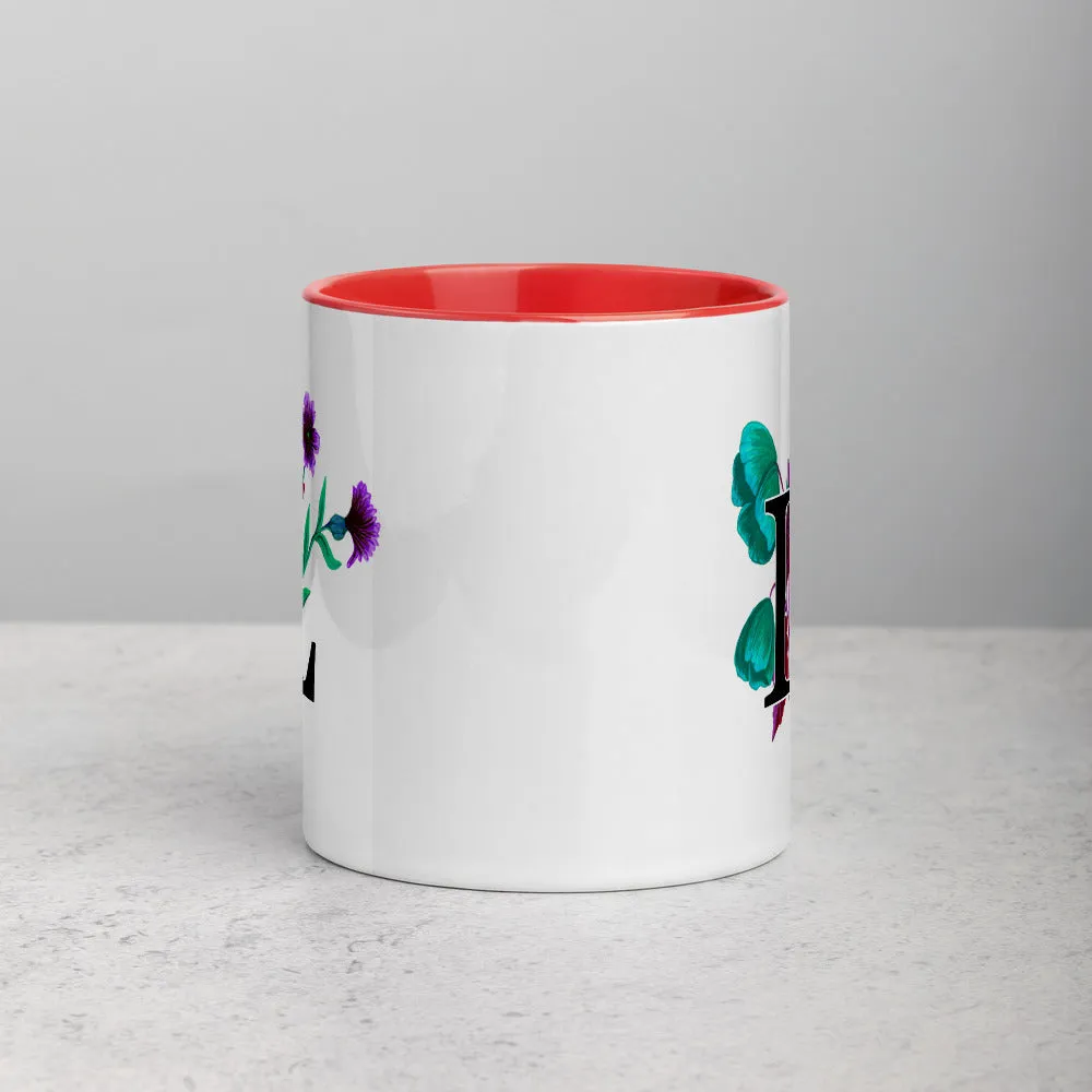 Letter L Floral Mug