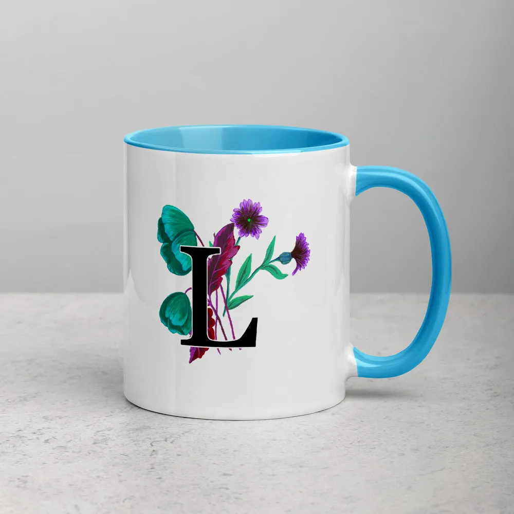 Letter L Floral Mug