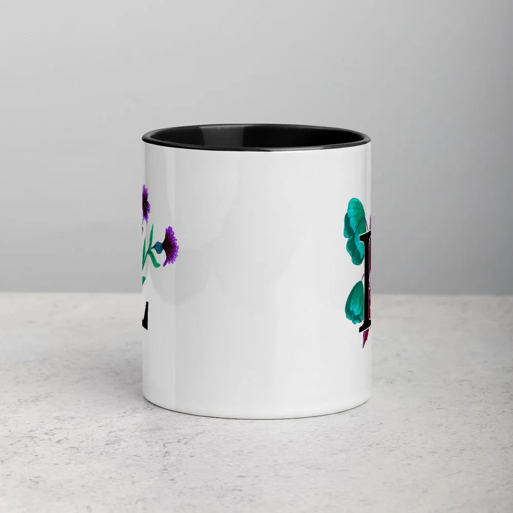 Letter L Floral Mug