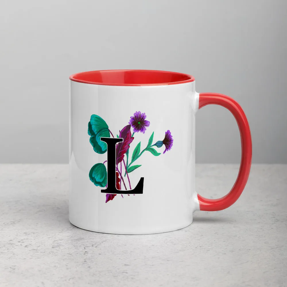 Letter L Floral Mug