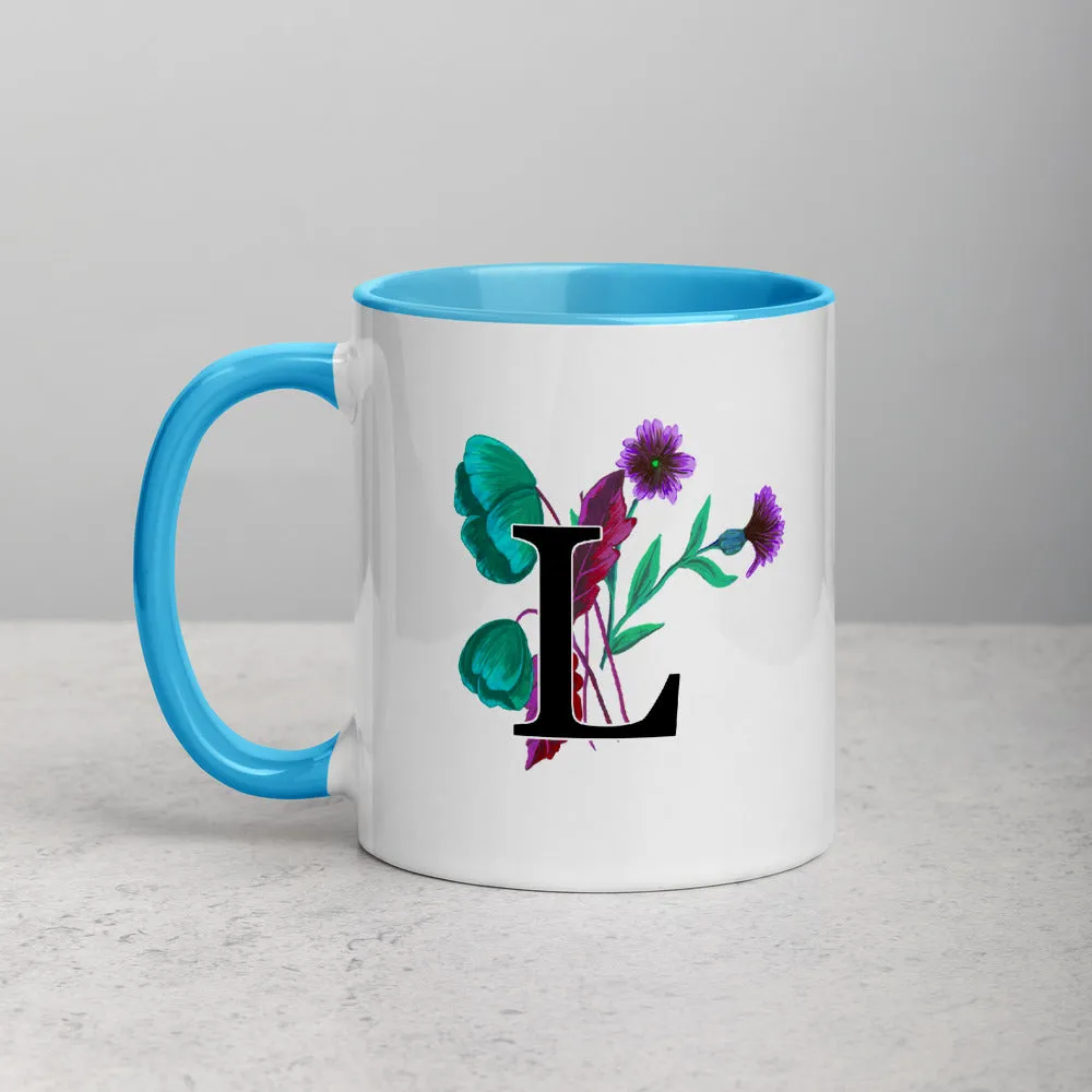 Letter L Floral Mug