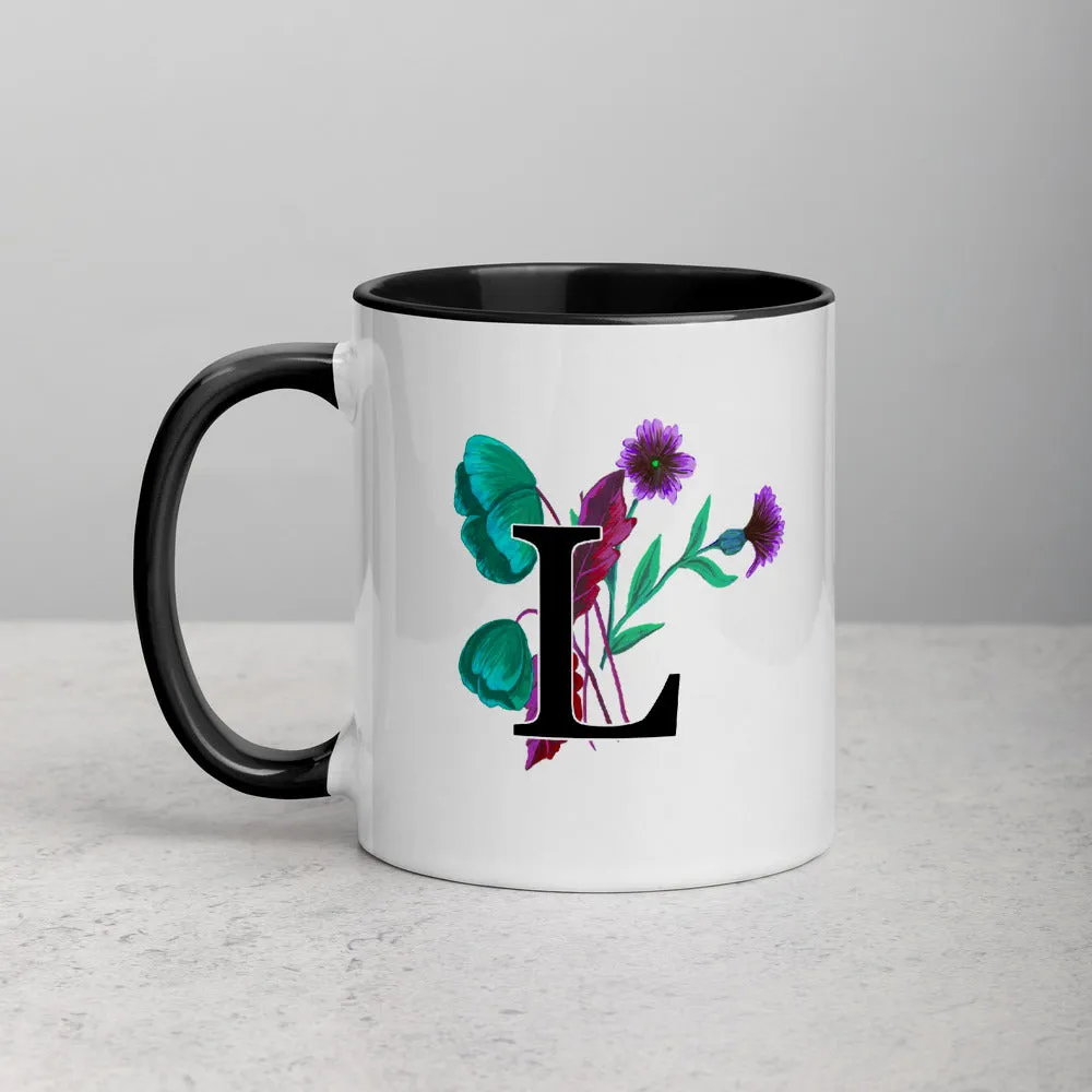 Letter L Floral Mug