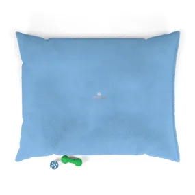 Light Blue Pet Bed, Solid Color Machine-Washable Pet Pillow With Zippers-Printed in USA