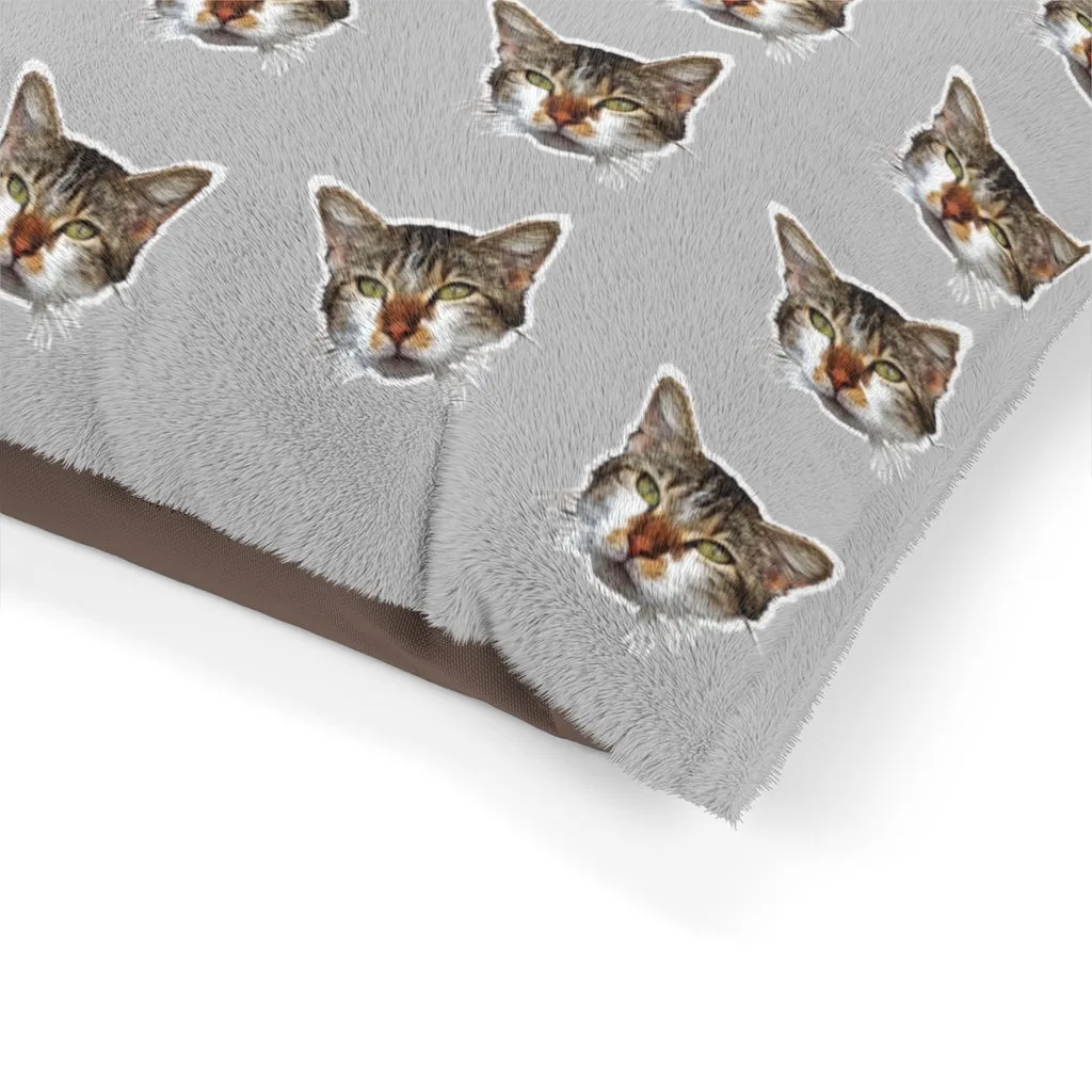 Light Grey Cat Pet Bed, Solid Color Machine-Washable Pet Pillow With Zippers-Printed in USA
