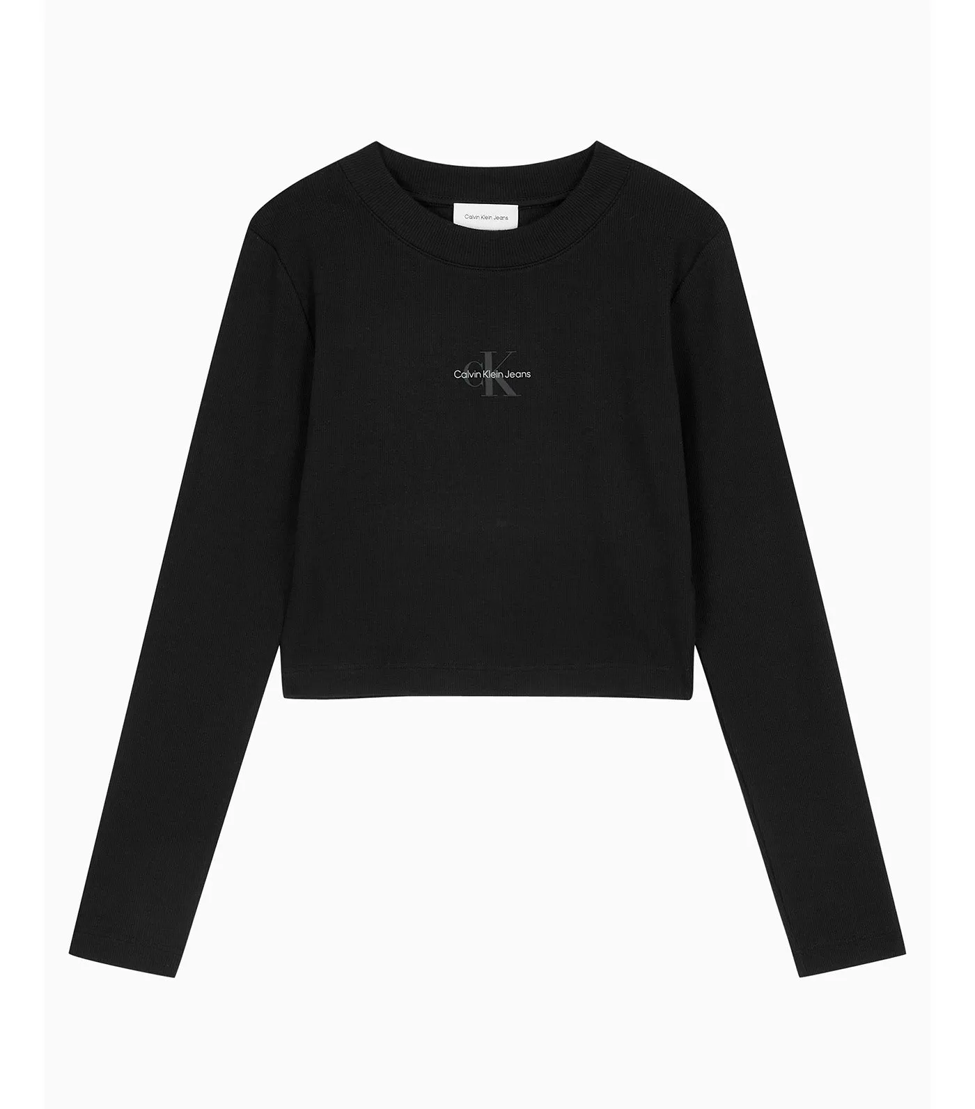 Long Sleeves Monogram Baby Tee Black