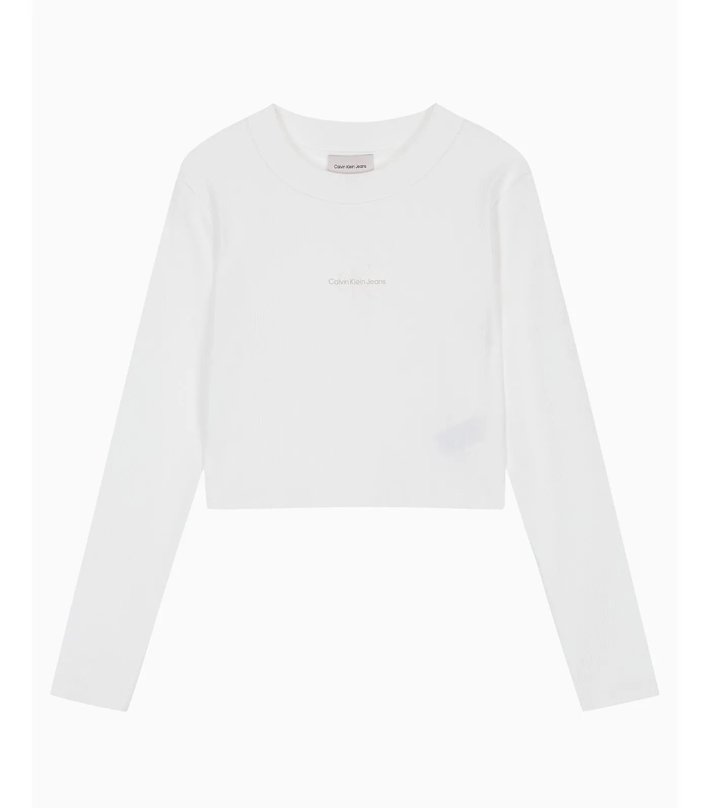 Long Sleeves Monogram Baby Tee Bright White