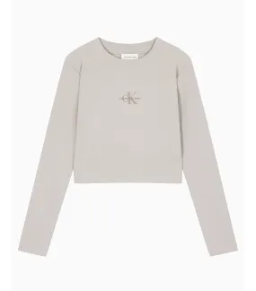Long Sleeves Monogram Baby Tee Goat