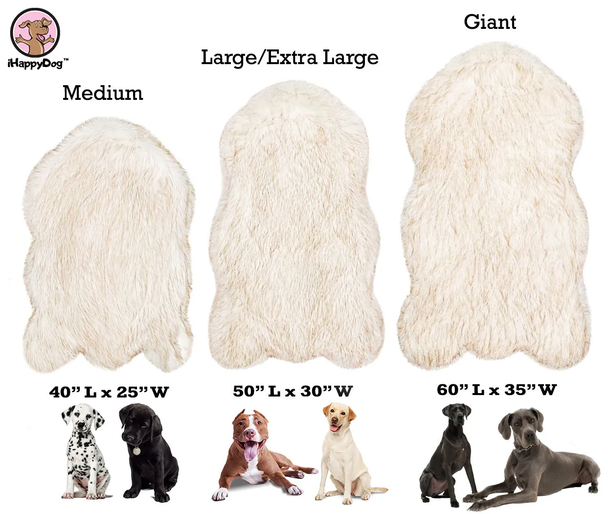 Luxury Faux Fur Orthopedic Dog Bed, Memory Foam Dog Bed for Small, Medium, Large and XL Pets, Fluffy Pet Rug with Waterproof and Washable Soft Cover
