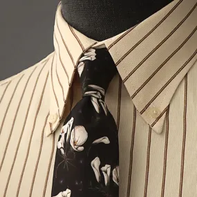 Men's Floral Printed Formal Dress Shirt Necktie