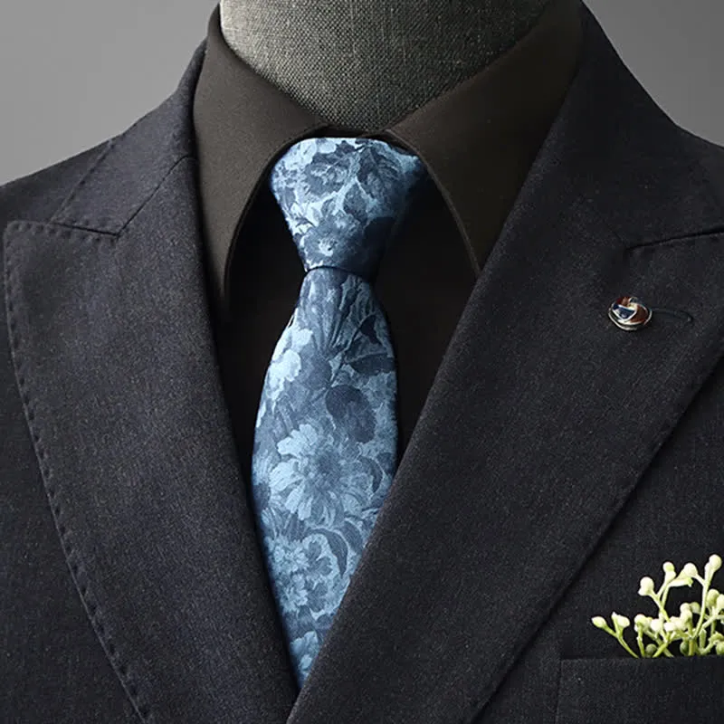 Men's Vintage Art Floral Pattern Necktie