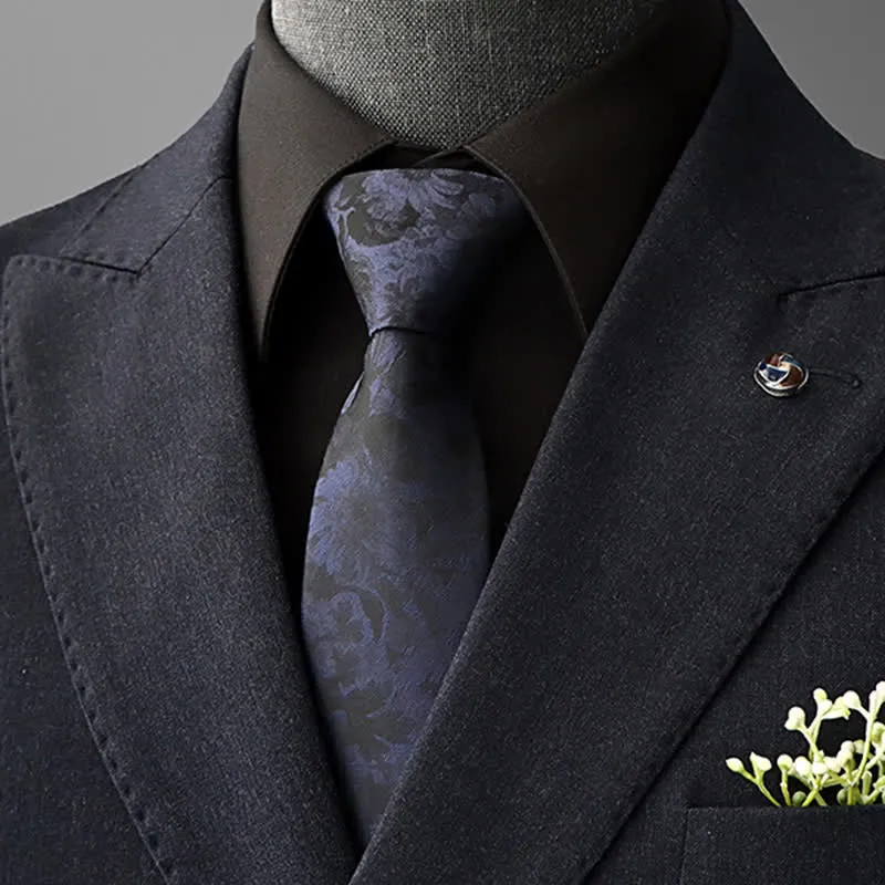 Men's Vintage Art Floral Pattern Necktie
