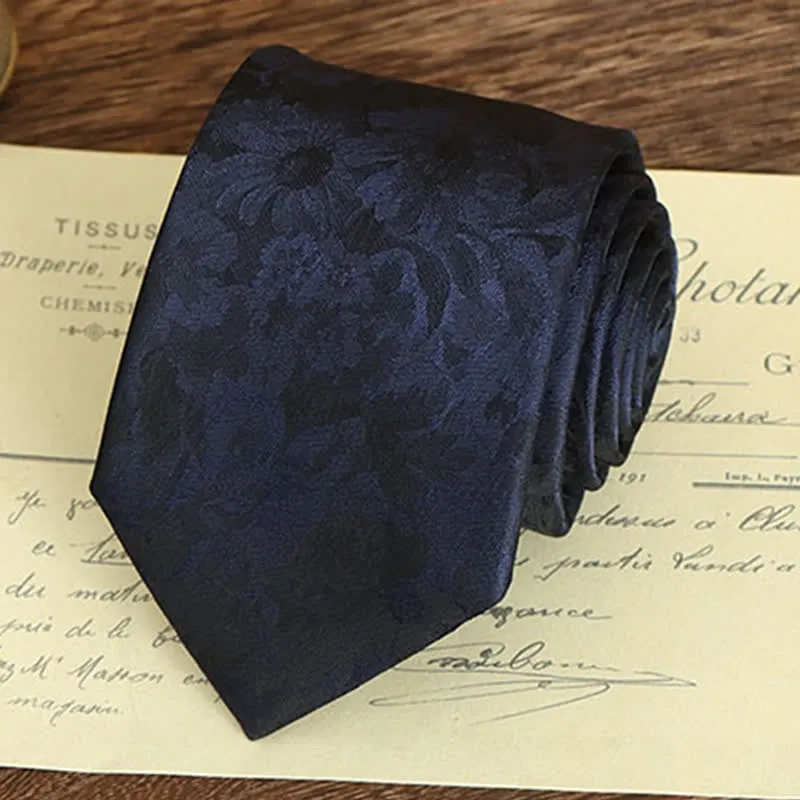 Men's Vintage Art Floral Pattern Necktie
