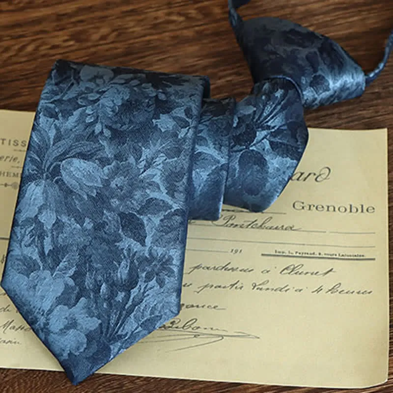 Men's Vintage Art Floral Pattern Necktie