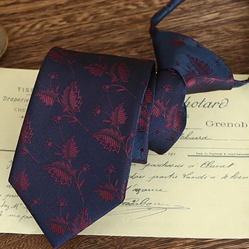 Men's Vintage Art Floral Pattern Necktie