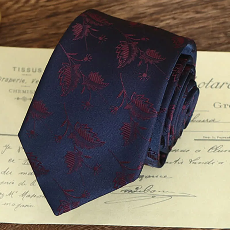 Men's Vintage Art Floral Pattern Necktie