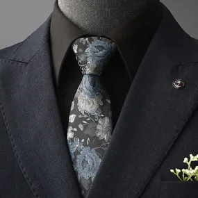Men's Vintage Art Floral Pattern Necktie