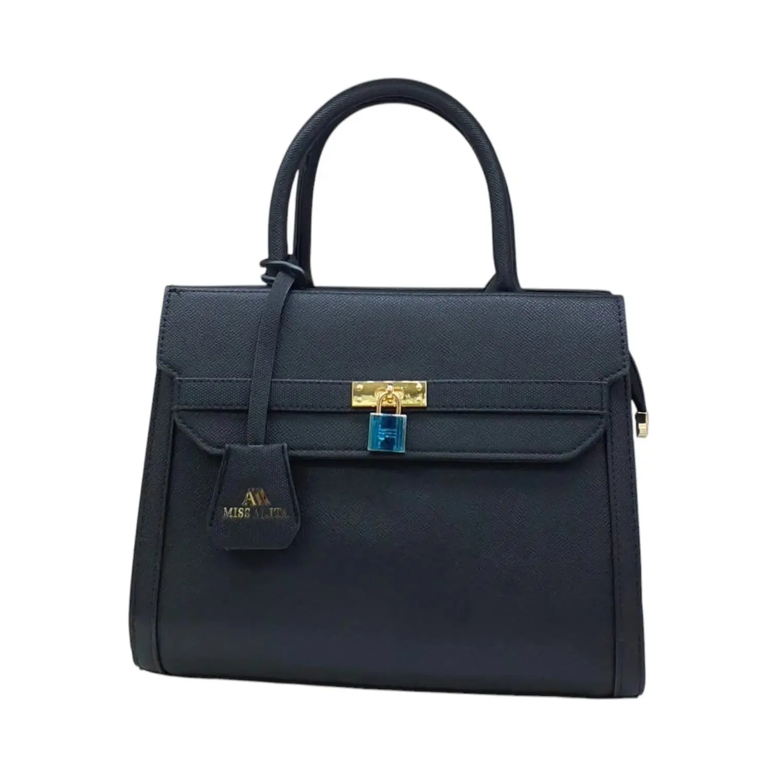 Miss Alita  Leather Handbag with Small Lock
