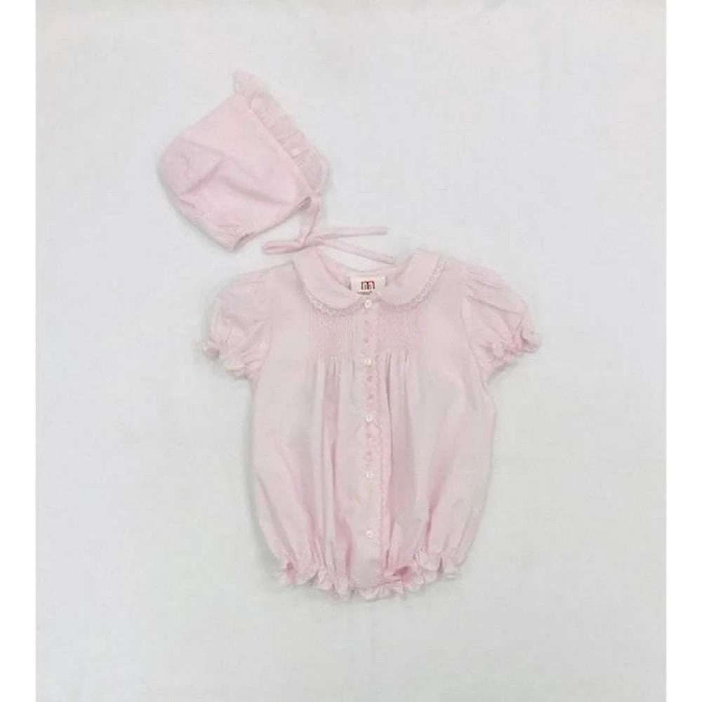 Mom n Me Infant Girl Bubble with Bonnet