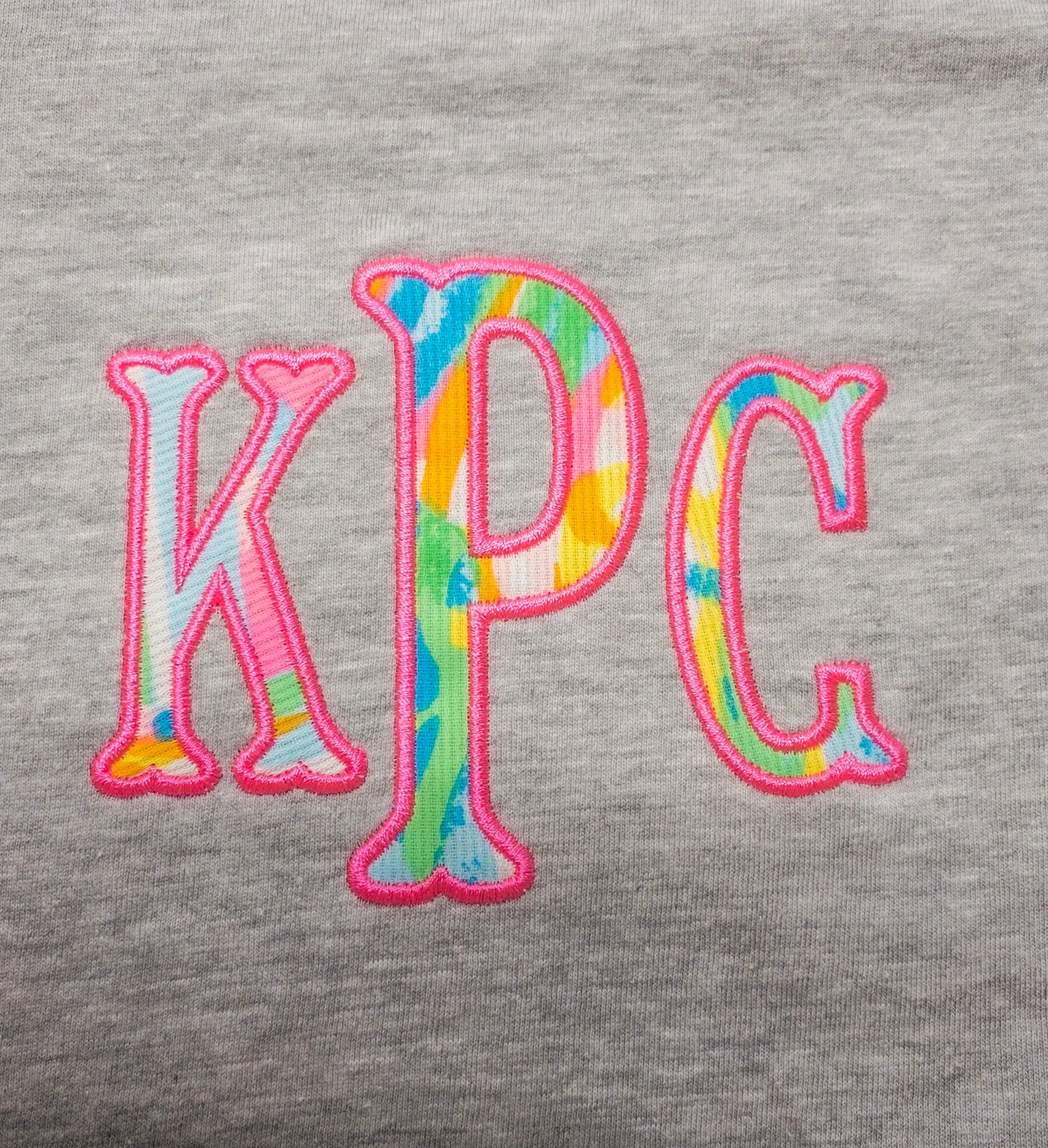 Monogram Market’s Monogram Tee, Appliquéd with Lilly Fabric