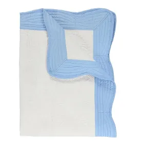 Monogram Quilt - White/Baby Blue